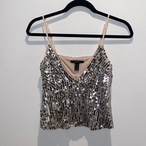 Sparkly spaghetti strap crop  top. Size small. Worn once.